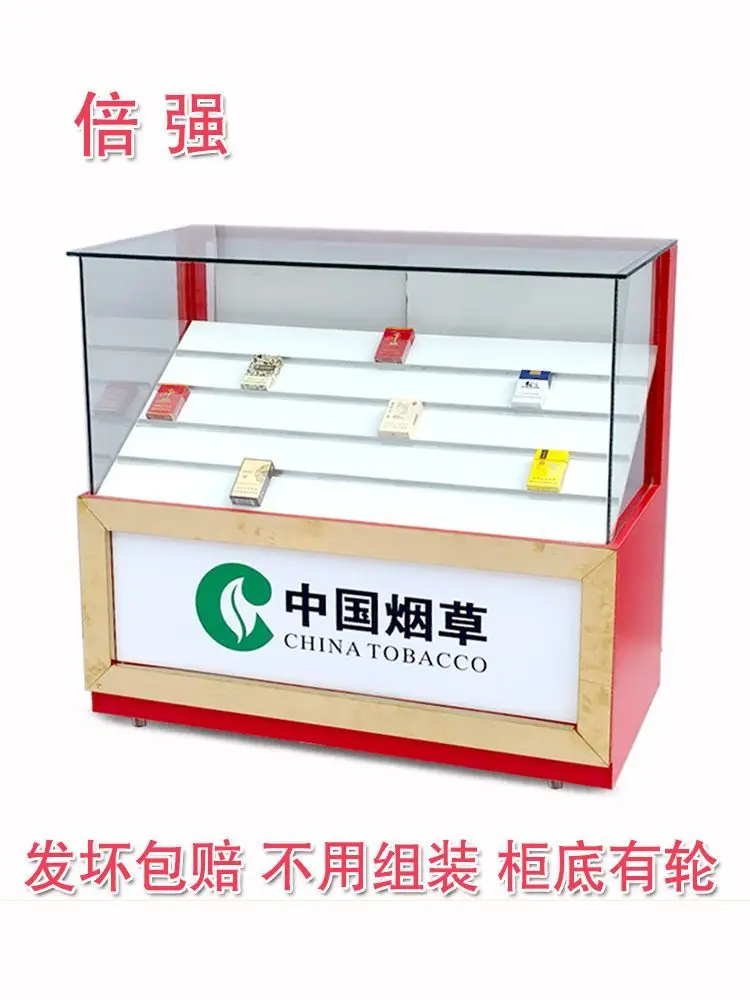 Custom Supermarket Glass Display Cabinet Counter Convenience Store Shelf Display Rack Toba