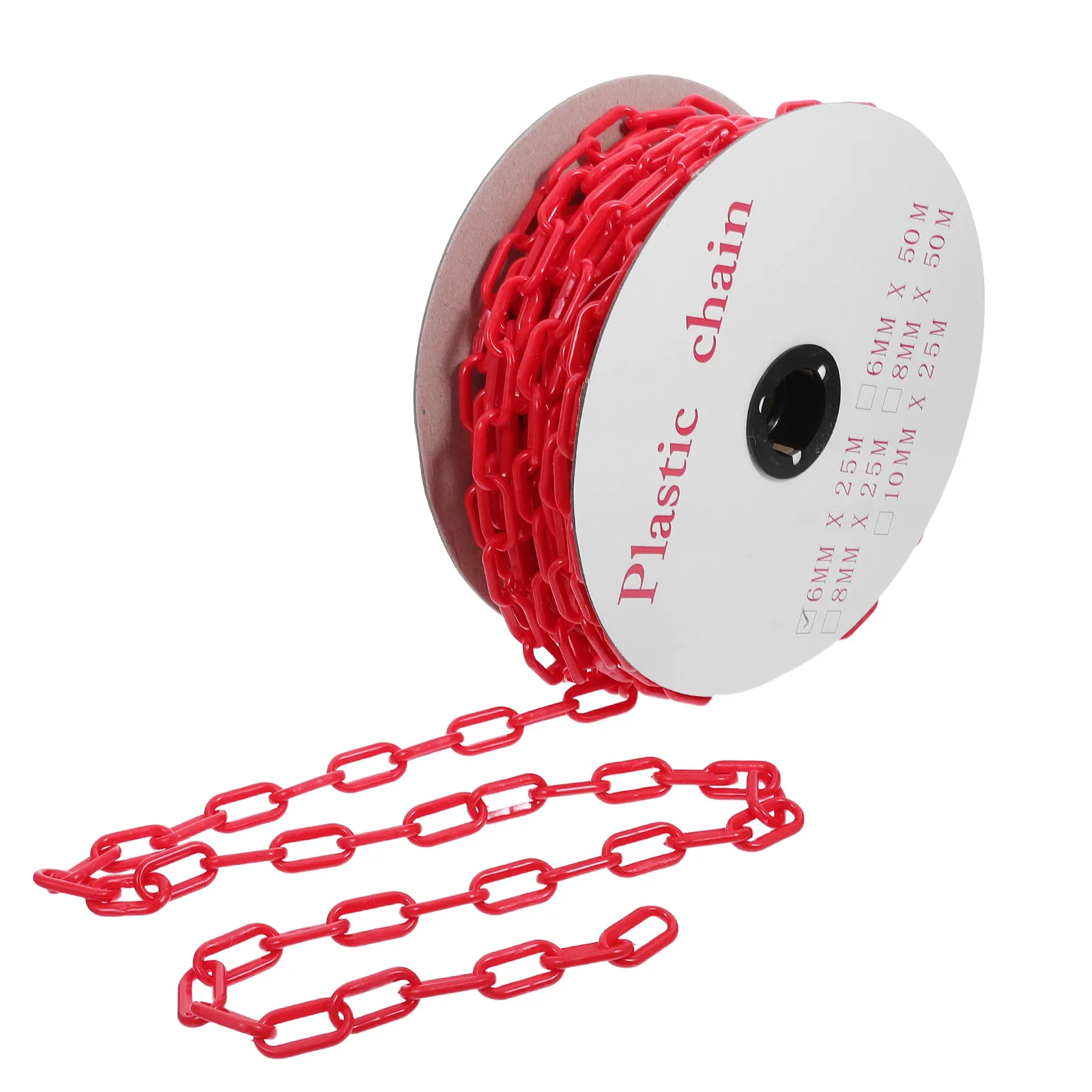 Plastic Safety Chain Red Heavy Duty Weatherproof Plastic Chain Links Barrier for Crowd Control Parking Driveway Queue