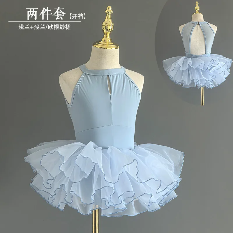 

Детский синий летний балетный костюм-туту для девочек, современный танцевальный костюм, одежда для девочек, сценический костюм, боди, танцевальная одежда