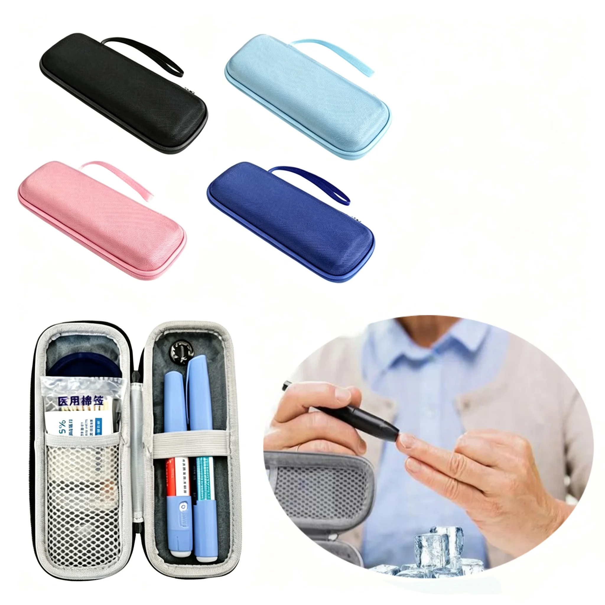 Portable Solid Insulin Cooling Bag Glaciated Cold Color Storage Bag Medicine Travel Pocket Cooler Pen Bag Pack Drug Freezer