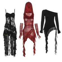 E-girl Gothic Grunge Corset Crop Top Vintage Women Lace Trim Black Cami Top Harajuku Retro Mini Vest Punk Style Emo Alt Clothes