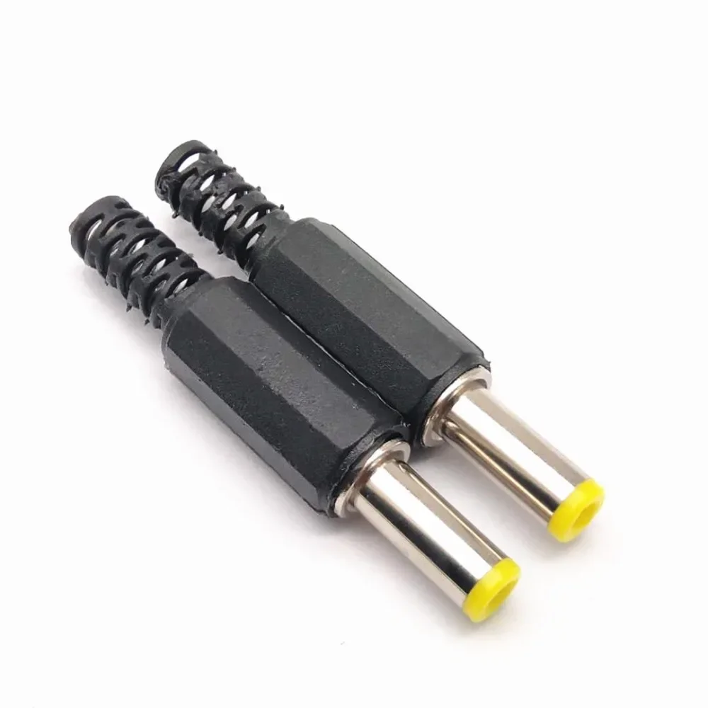 Power Plug Connector 5.5mm x 2.5mm 5.5mmx2.1mm DC Power Plugs 14mm Black Male Barrel Connectors Adapter 12V DC Male Jack
