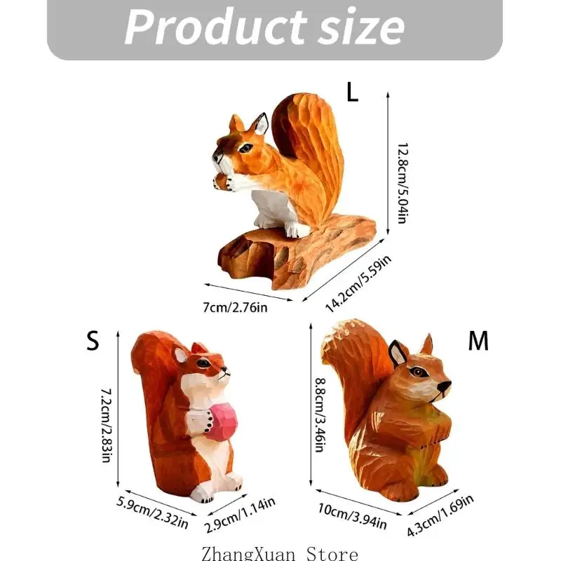 Dekorative Eichhörnchenfigur mit warm bemalten Walddetails 3XUF – Detail 6