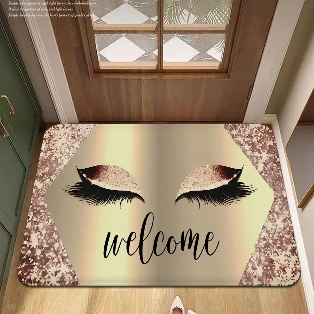 

Eyelash Lashes Area Floor Mat Decorative Carpet Non-slip Easy To Clean Area Rug for Living Room Home Office Washable Doormats