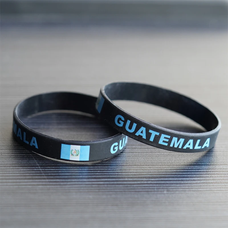 2pcs Guatemala Flag Wristband Sport Silicone Bracelet Rubber Band Fashion Accessory