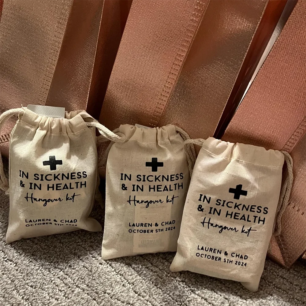 5pcs personalized Wedding Hangover Kit Bridal Party Favor Hangover Recovery Kit Bags for Bride Tribe Bachelorette Party Supplies