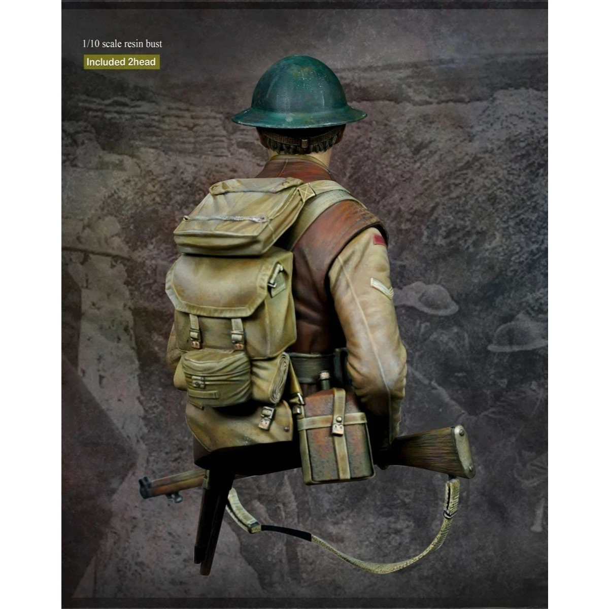 

1/10 Resin Half-Body Figure Model Kit, Military Theme, British Army in World War I, Unassembled and Unpainted GK