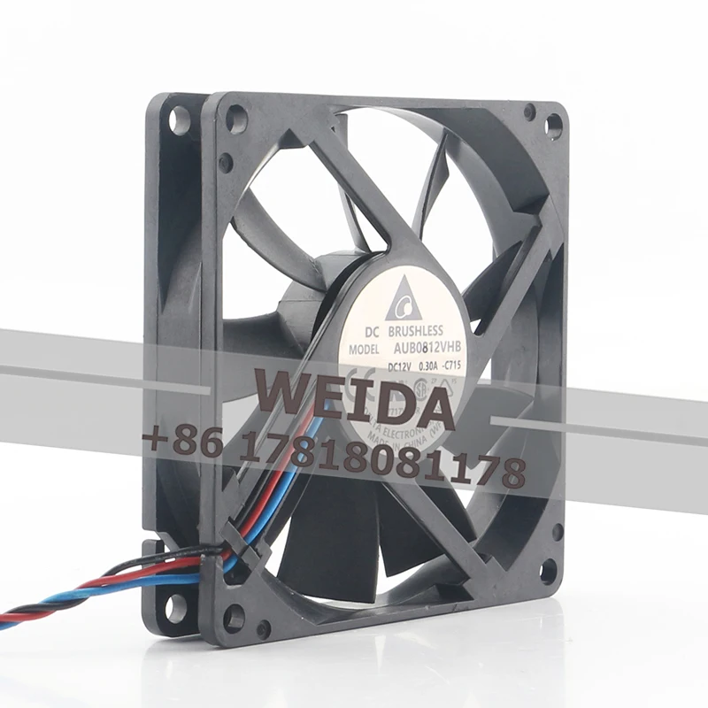 Delta 8015 12V 0.30A silent 8CM large air volume power supply chassis AUB0812VHB cooling fan