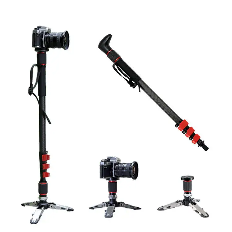 Good Quality Multifunction Carbon Fiber Alpenstock Unipod Telescopic Camera Monopod