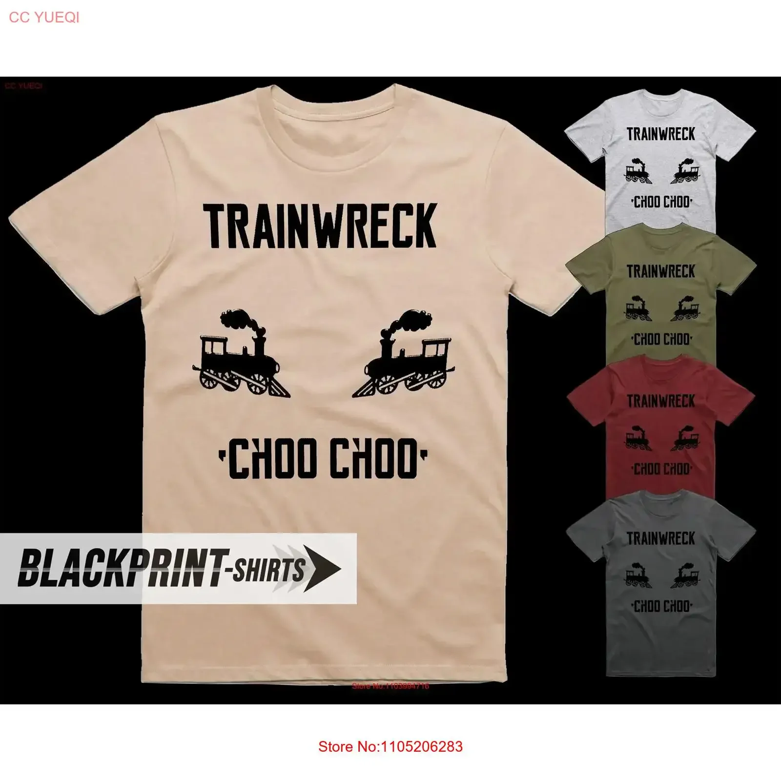 

Trainwreck Choo V1 Poster T Shirt cotton Men's all sizes S 5XL 18 colors band album cover vintage Washed Unisex graphic Soft
