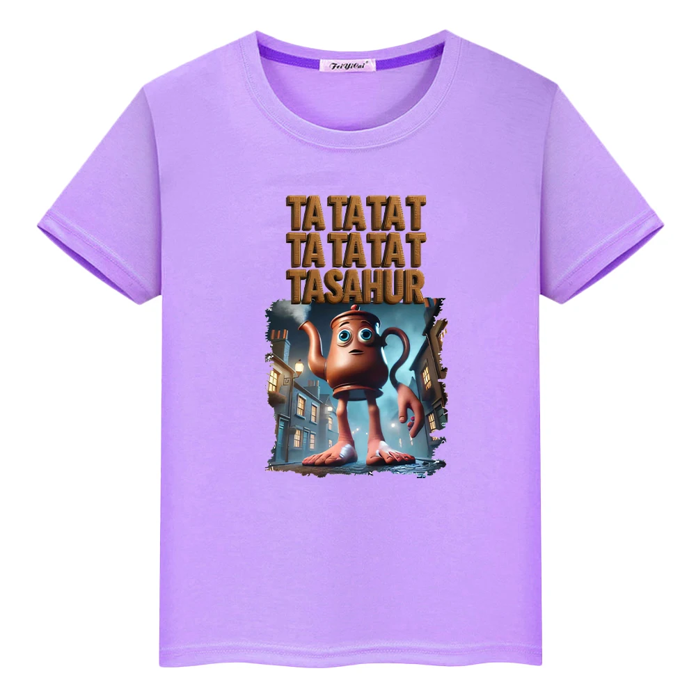 

Футболки из 100% хлопка с итальянским принтом Brainrot для детей, топы с героями мультфильмов для мальчиков 10 лет, короткая детская одежда в стиле аниме для девочек y2k, цельный предмет