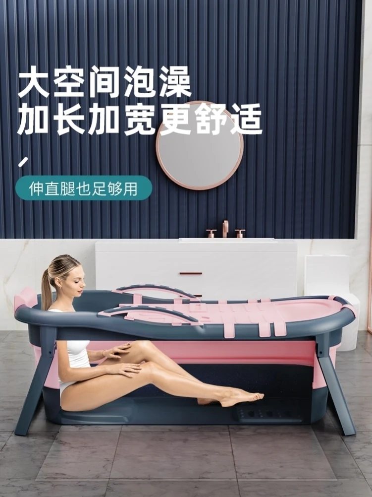 دلو حمام للكبار لكامل الجسم قابل للطي وموسع سميك عازل للحرارة دلو حمام منزلي حوض استحمام للأطفال