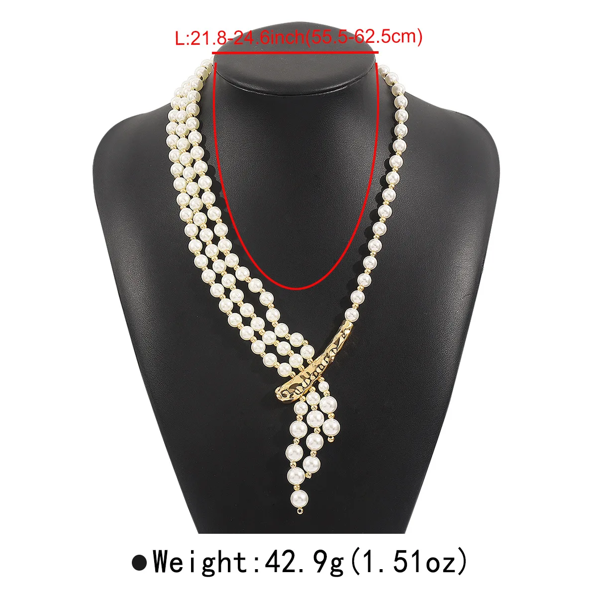 KMVEXO Multilayer Imitation Pearl Long Chain Necklace for Women Irregular Metal Choker Party Jewelry Wedding Accessories