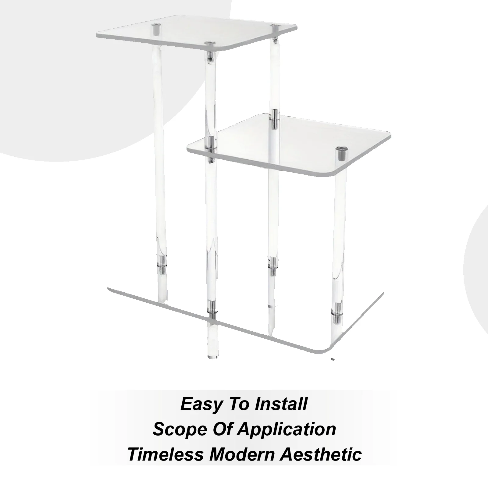 

Clear Acrylic Side Table Modern Nightstand Table Clear 3 Layers Nightstand For Home Patio Book Living Room Phone Lobby Hall