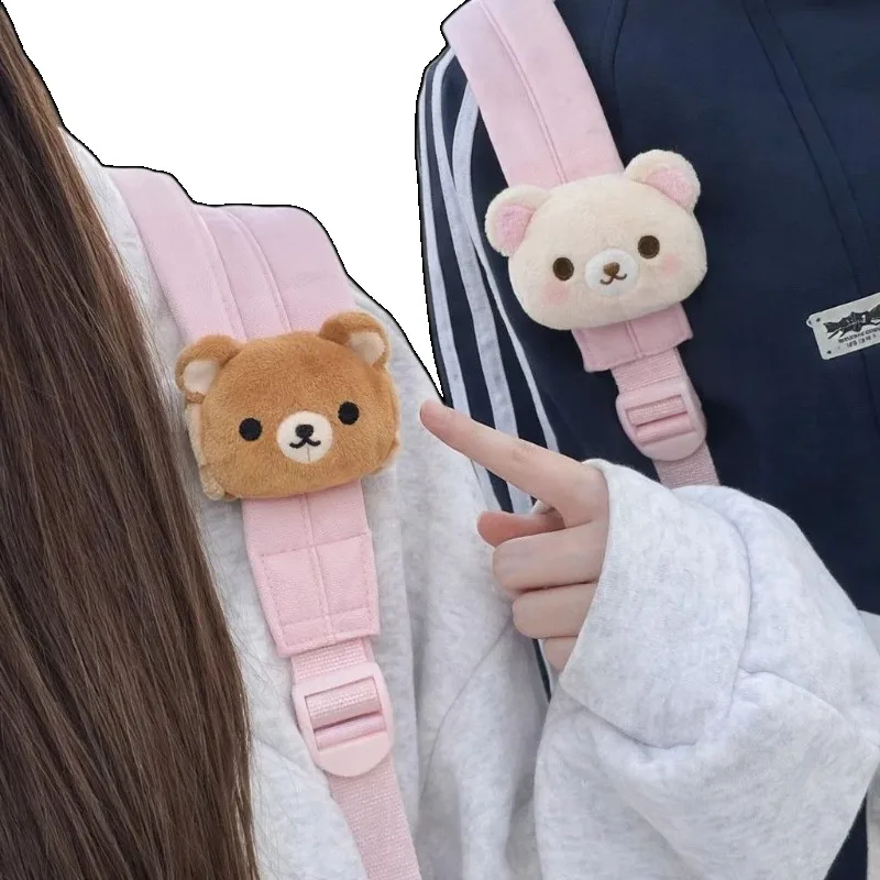 Soft Rilakkuma Plush Doll Bag Hanging Ornament Cute Cartoon Bear Keychain Backpack Decor Accessory Birthday Friendship Gift
