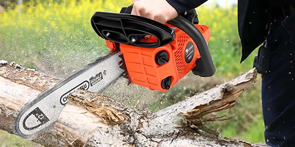 CONENTOOL 12 Inch Oil Chainsaw Wood Logging Cutting Electric Chain Saw Pruning Branches One-Handheld Garden Tools Chain Saw 25CC
