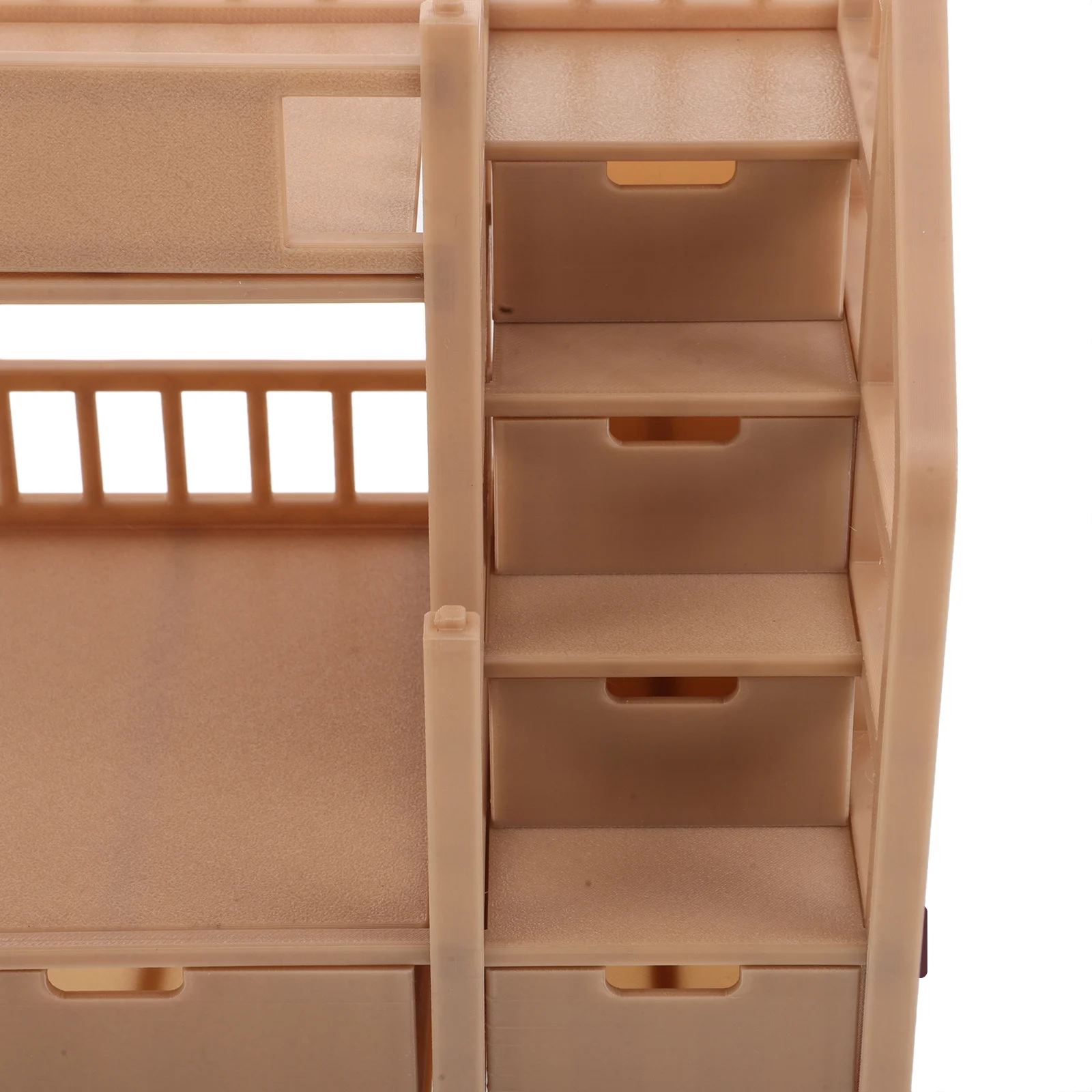 Miniature Dollhouse Bed: Realistic Wood Bunk For 18 Cm With Storage Drawer Space Saving Stackable Children'S Play