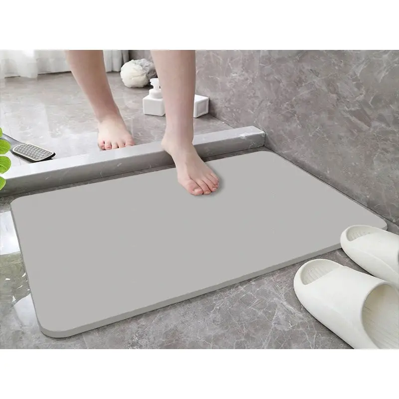 Solid Color Diatomite Doormat for Home Living Room Bathroom Decorative Mat Non Slip Floor Entrance Carpet Super Absorbent Rugs