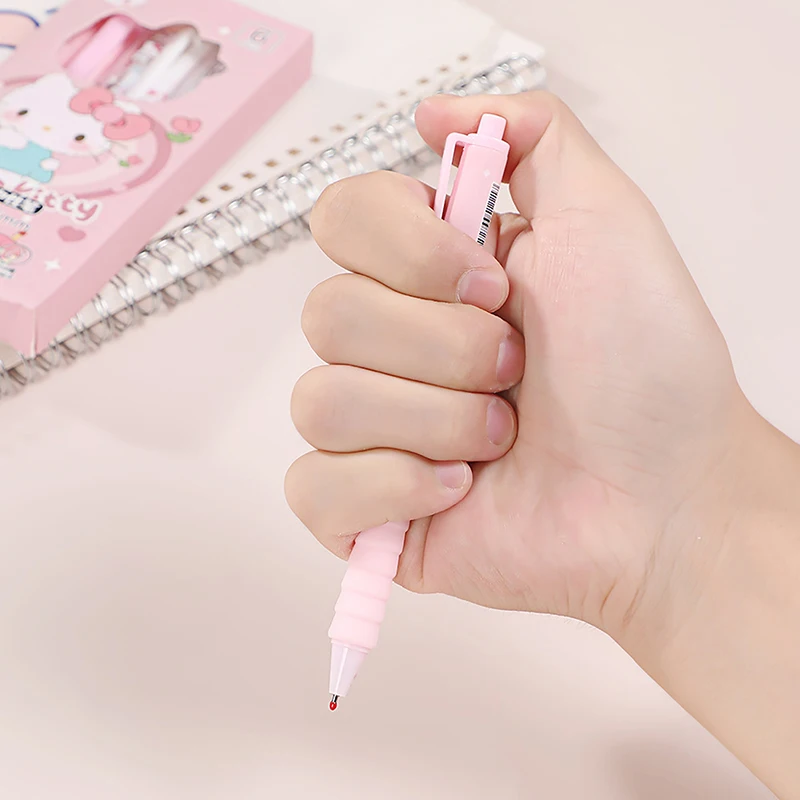 6Pcs Cartoon Sanrio Gel Pen Kawaii Hello Kitty Writing Smooth 0.5mm Black Exam Pen Creative Pressing Neutral Pen School Supplies image 6