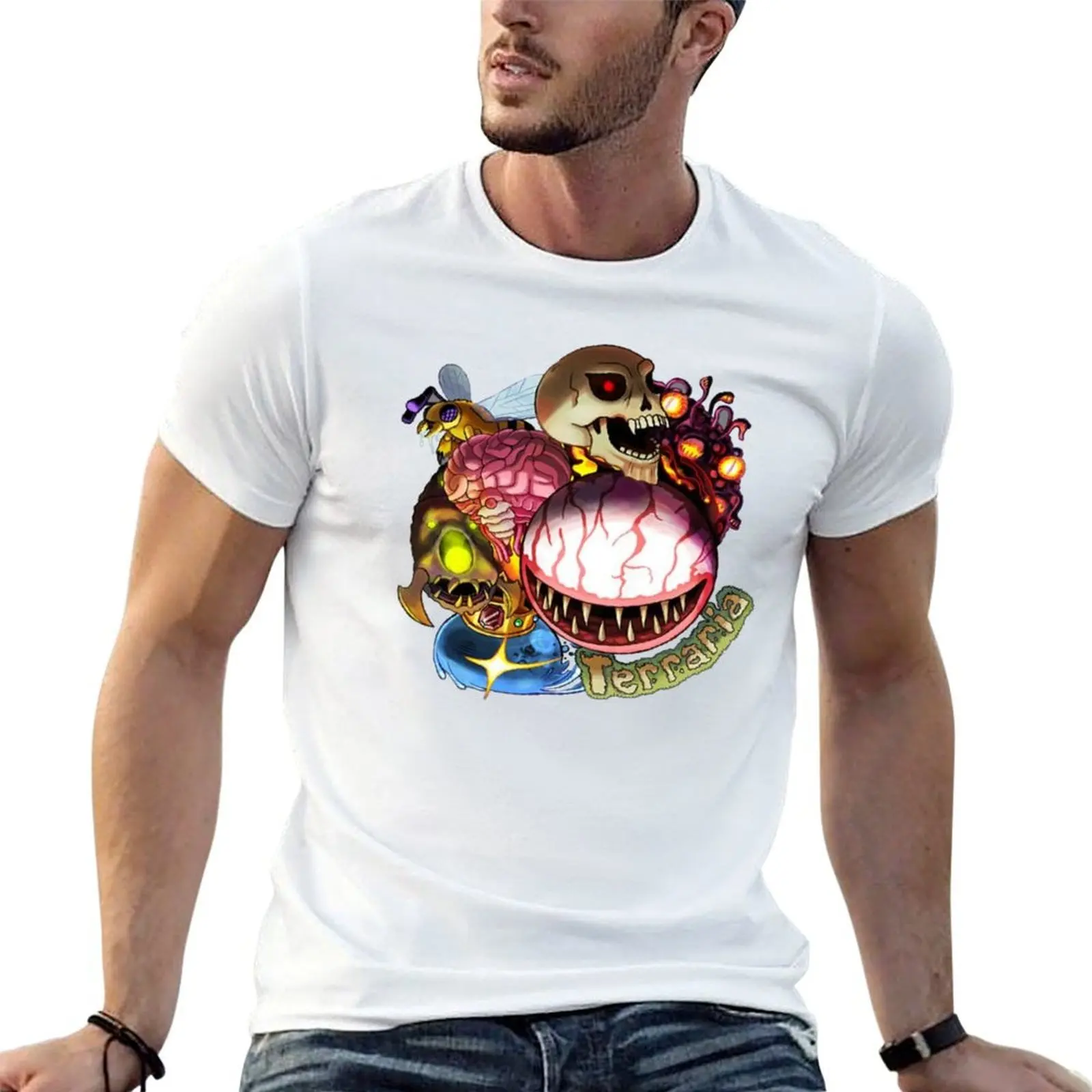 

man t game for casual men terraria graphic t shirt funny T-Shirt cotton shirts man art man 100% shirts t