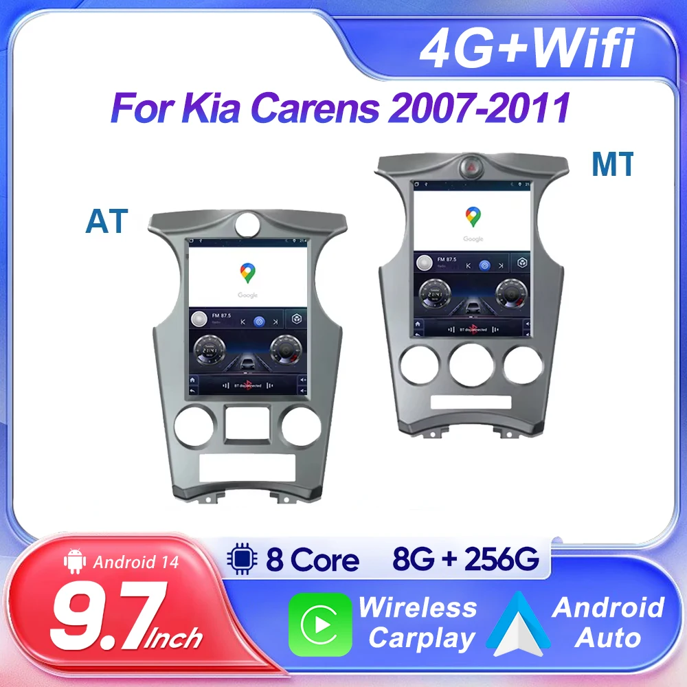 9.7 Inch Touch Screen For Kia Carens 2007-2011Car Radio Multimedia Player Autoradio Android 14 Wireless Carplay Android Auto