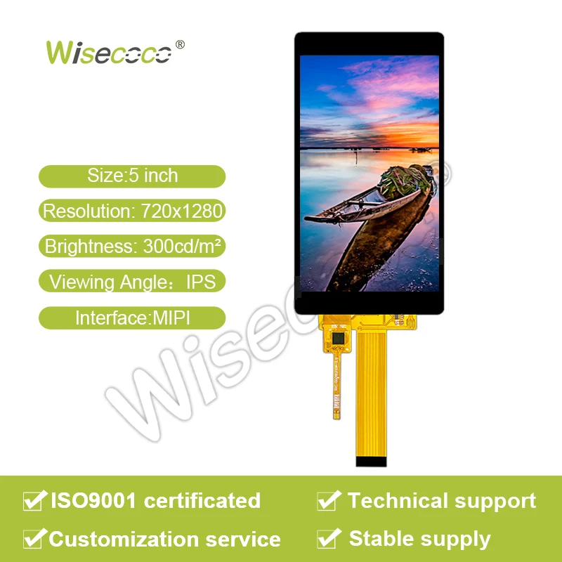 5 Inch 720x1280 High Resolution With Full Viewing Angle Tft 5 Inch With MIPI Interface Lcd Screen