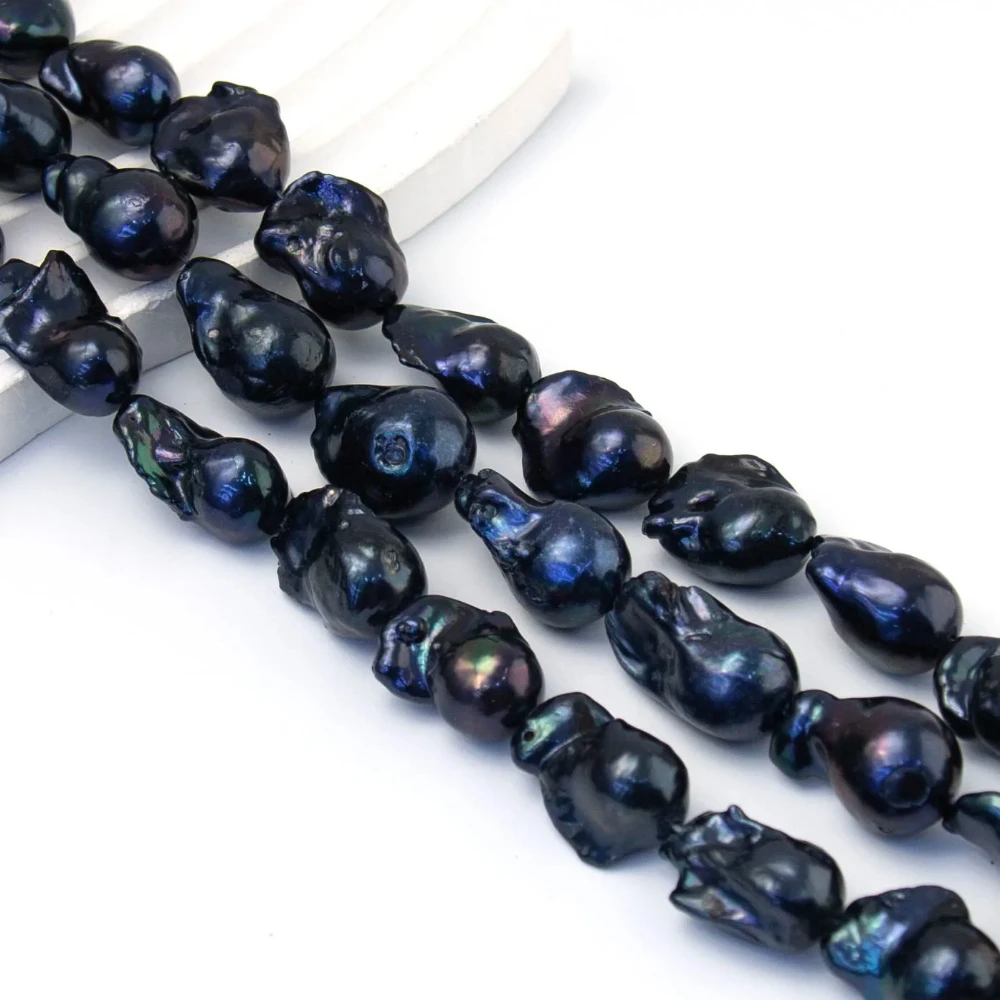 

13-25mm Baroque Black Natural Freshwater Pearl Loose Beads for Jewelry Making Bracelet Necklace Accessories Women Gifts