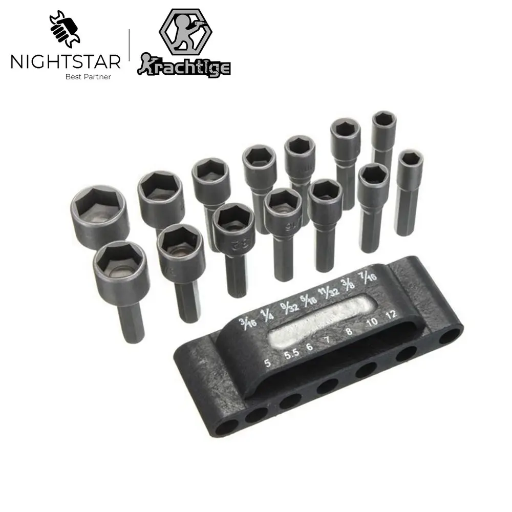 

Krachtige Power Nut Driver Set Dual Metric Standard SAE Hexagon Handle Socket Screwdrivers Socket Bit Power Adapter