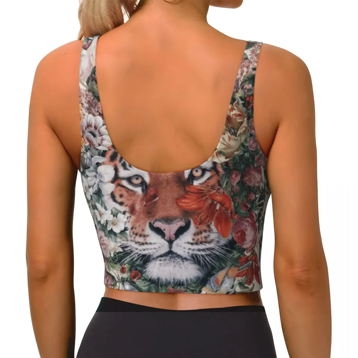 Postpartum Fitness Top Flower Tiger Fitness Retreat Trip Breathable Tank