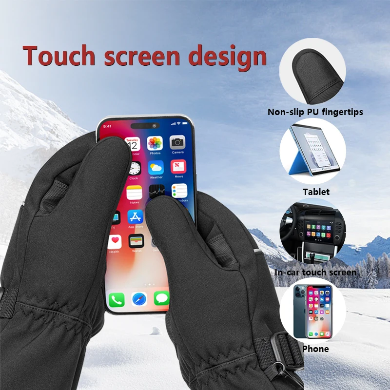 

2026Winter Outdoor Riding Snowboard Waterproof Heated Gloves Rechargeable Electric Battery Heating Gloves
