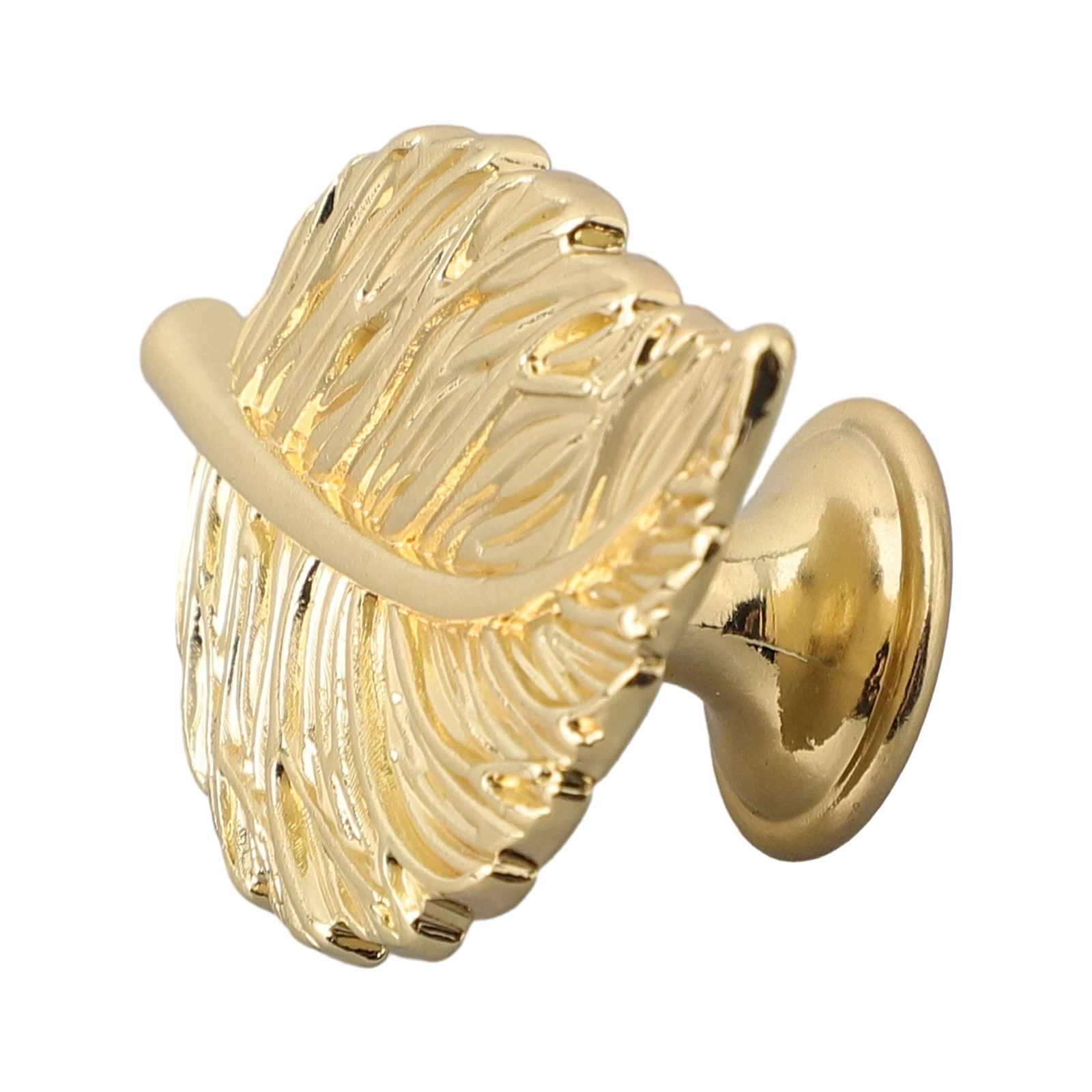 Furniture Door Knobs and Handles Zinc Alloy Leaves Shape Wardrobe Knob Cabinet Handle with Multi Layer Coating