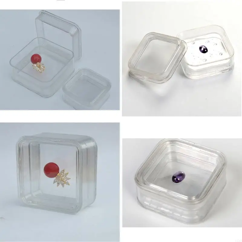 

41XB Elasticity Membrane Jewelry Storage Box Floating Frames Box Clear Container Rack for Ring Necklace Earring Stamps Coin