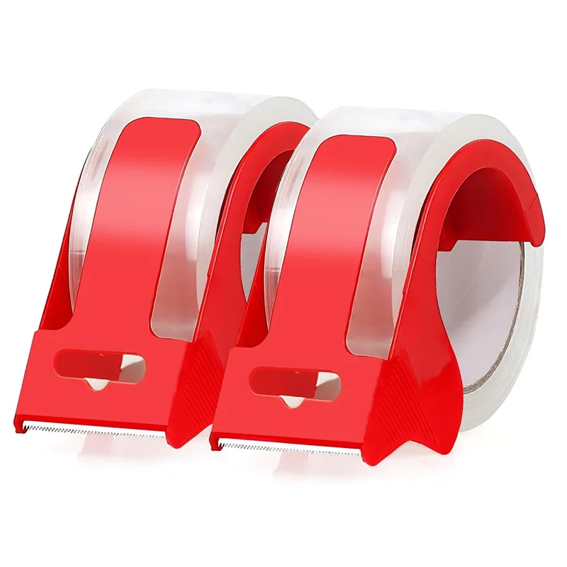 

2 рулона упаковочных лент с 2 многоразовыми дозаторами, сверхпрочная упаковочная лента 1,88 дюйма X 55 ярдов, клейкая упаковочная лента-ABUA