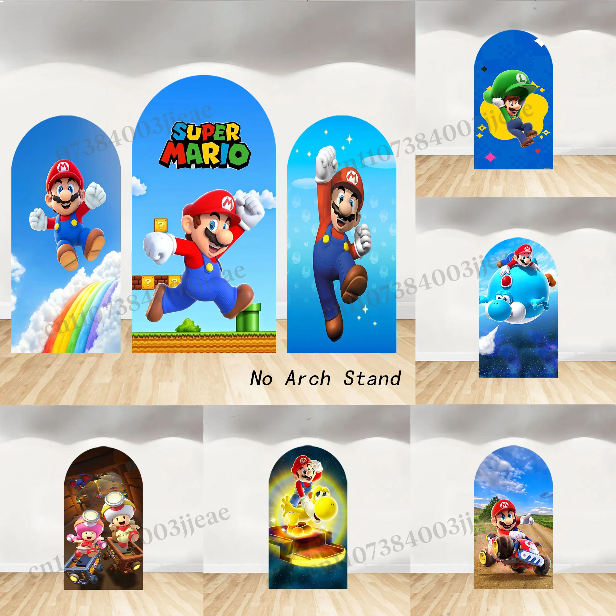 

Super Mario Birthday Backdrop Arch Cover Decorations Kids Boys Party Background Supplies Baby Shower Banner Props Studio Poster