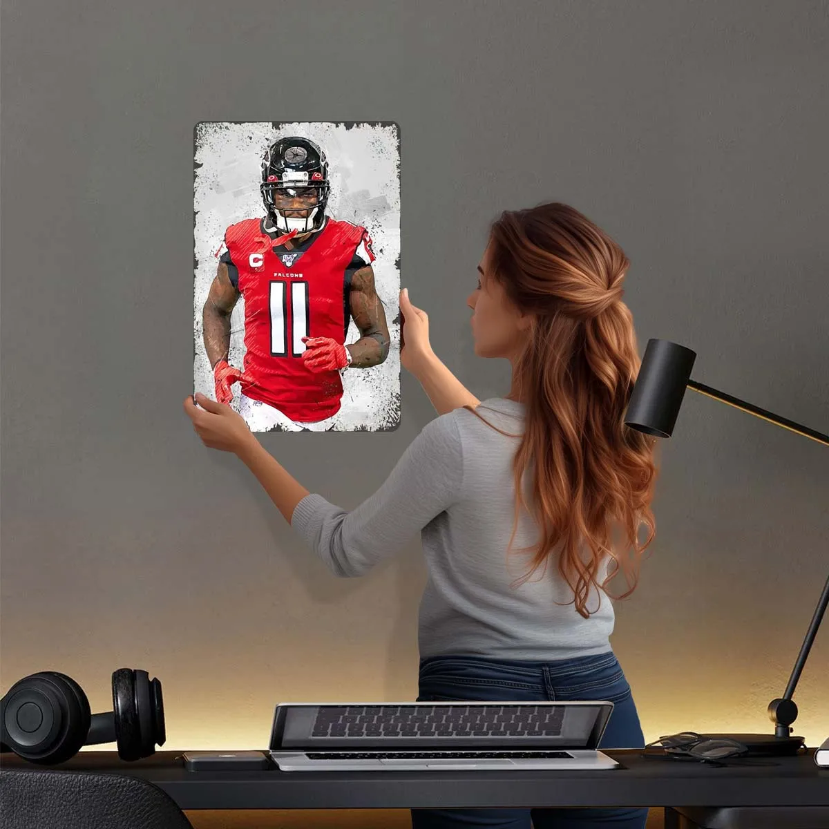 Julio Jones Metal Sign Sports Poster Interior Customizable Tinplate Signs for Wall Art Decoration Bath Room Decor Men Man Cave