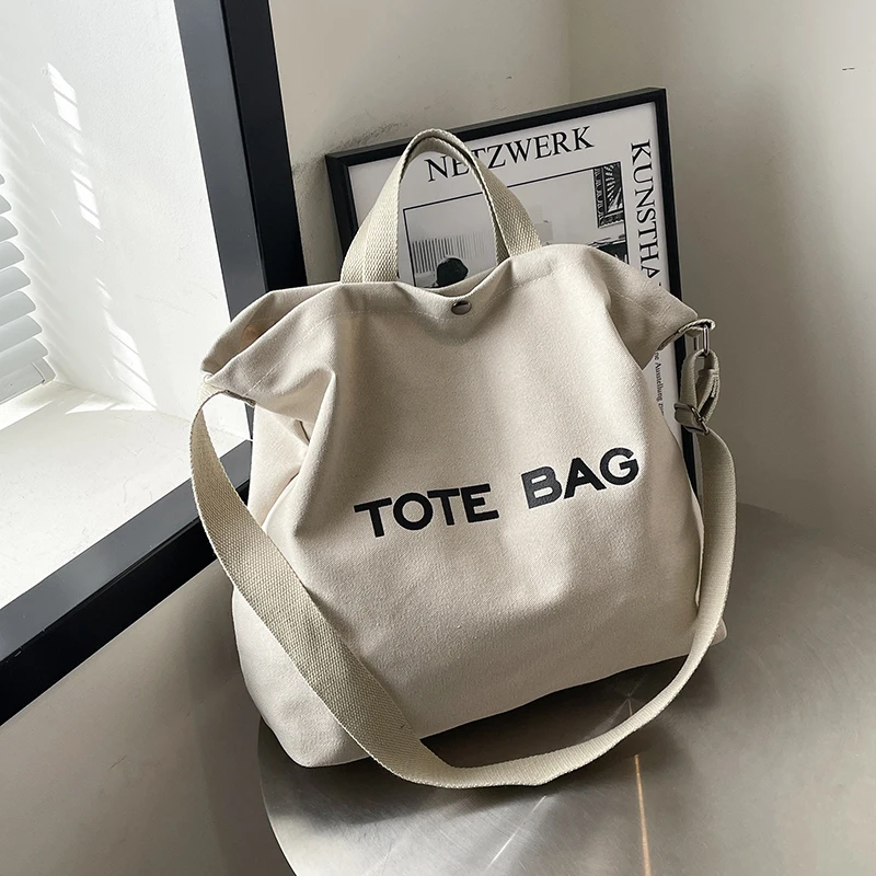 

Thiened Canvas Tote Bag Korean Sle Crossbody Bapa for Men And Women High Capaci Retro Lazy Sle Handbag Trendy