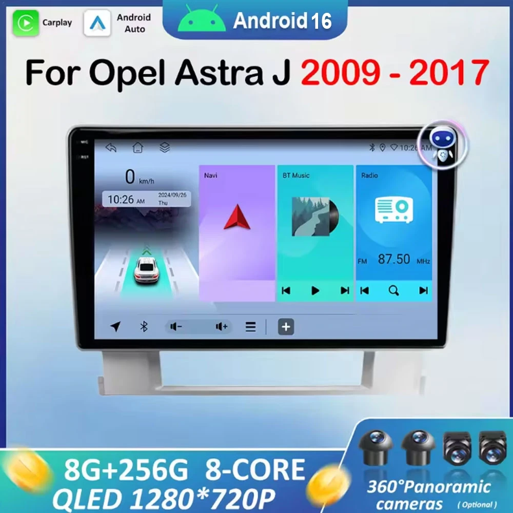 

Android 16 GPS Navigation for Opel Astra J 2009 2010 2011 2012 - 2017 QLED Touch Screen Car Video Multimedia player Cooling fan