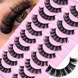 10 Pairs 3D fluffy false eyelashes for dramatic fake eyelashes Messy False Eyelashes Fluffy Thick Lashes