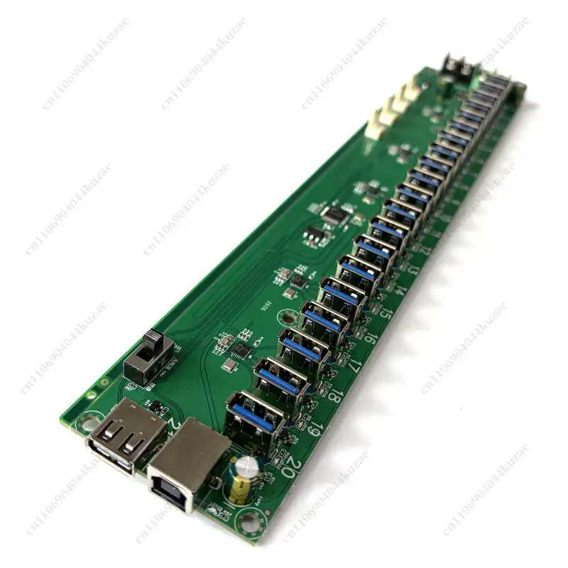 21-Port (20 Working+1 Spare) USB Hub Driver-free PCBA Circuit Board