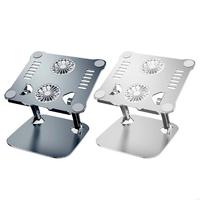 LX0B Adjustable Tablet Stand Foldable Laptop Holder Riser With Cooling Fan Heat Dissipation Cooler For 11-17inches Notebook