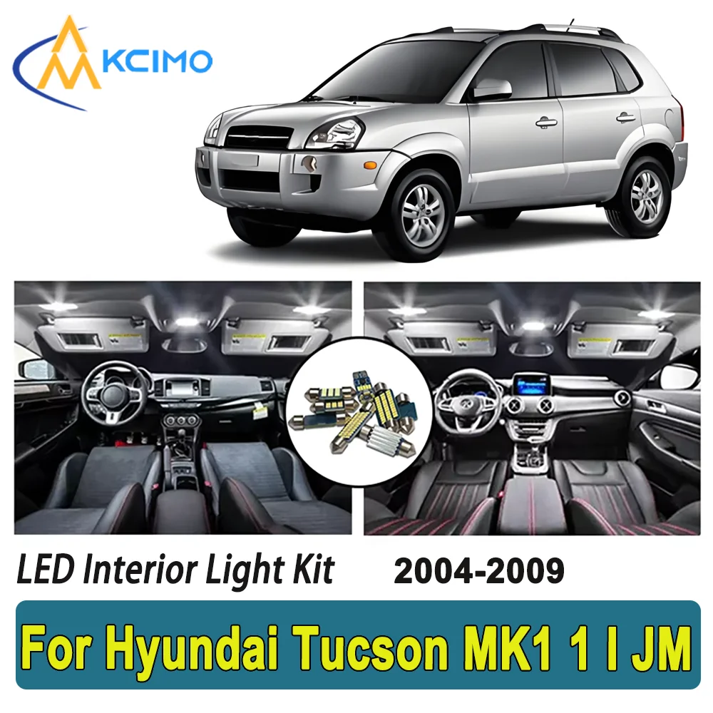 

New Light Bulb For Hyundai Tucson MK1 1 I JM (2004-2009) Premium Bright LED Interior Dome Map Trunk Light Kit New Car Led Lamps