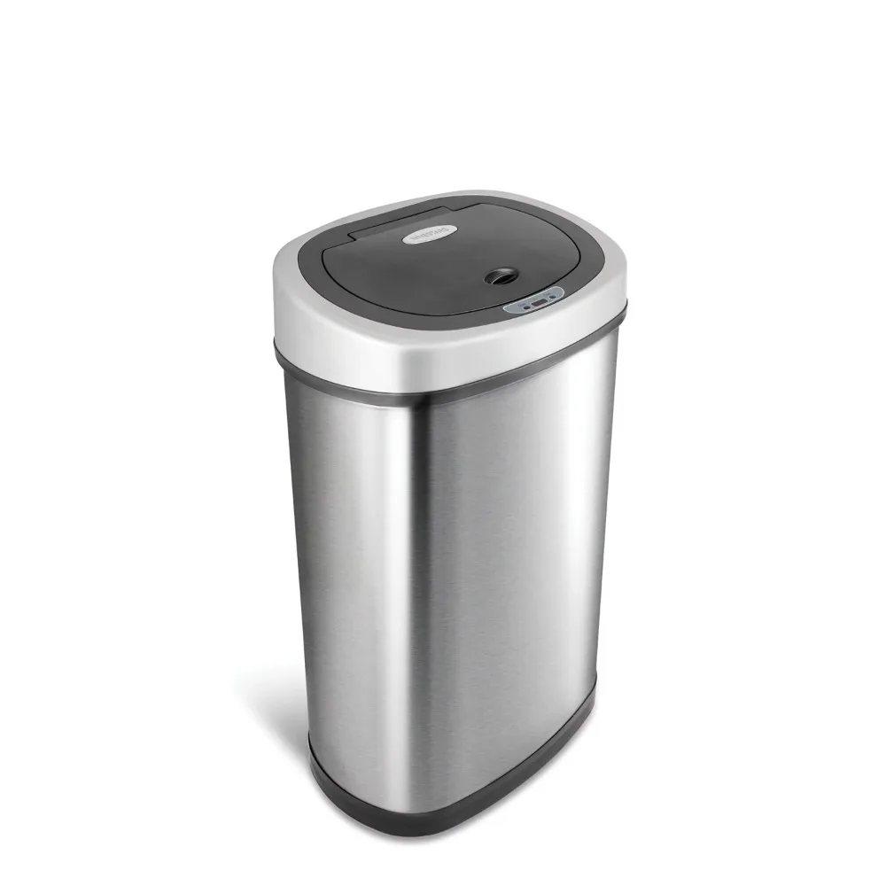 

13 Gallon Trash Can, Motion Sensor Kitchen Trash Can, Stainless Steel with Plastic Lid