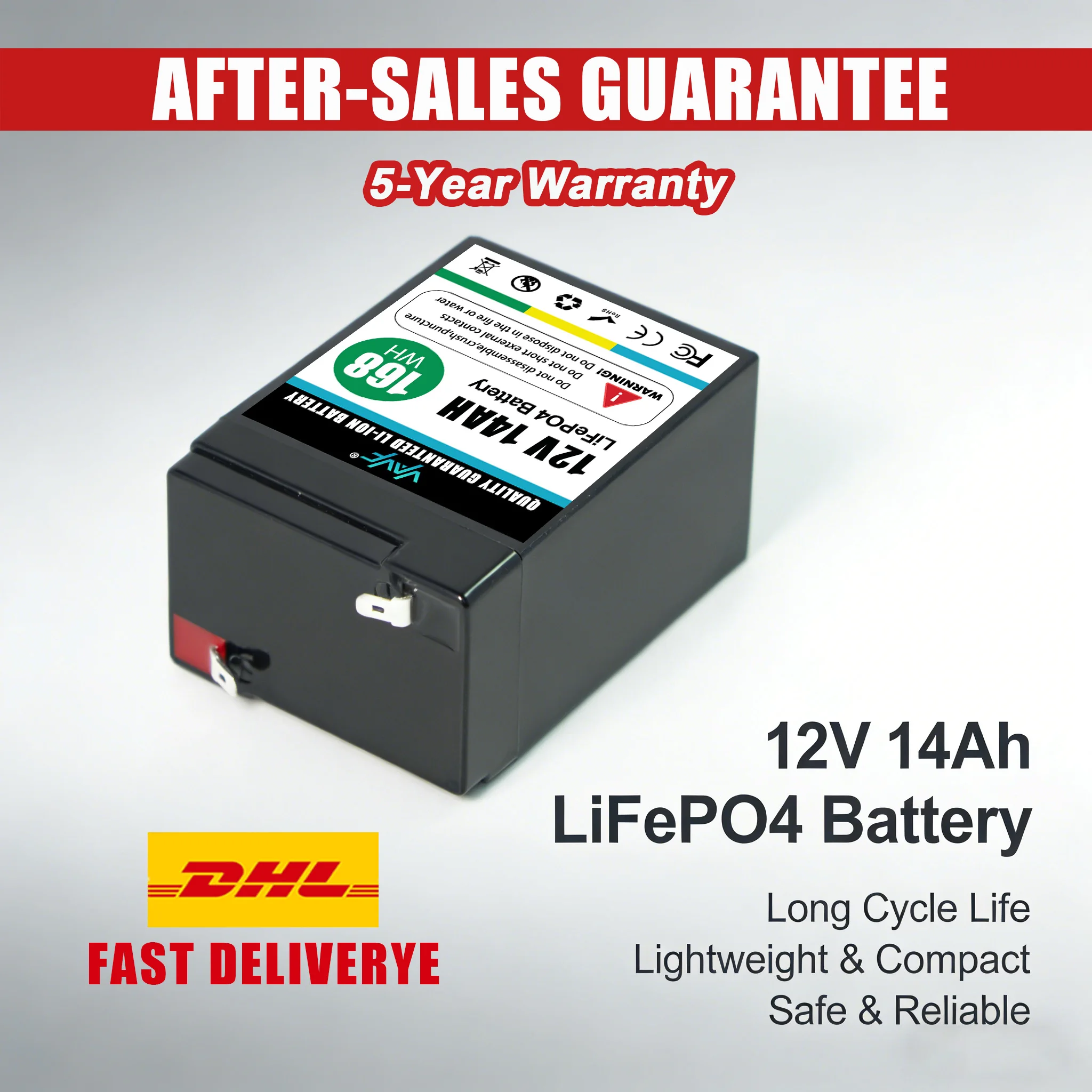 

Сверхпрочный Аккумулятор LiFePO4 12В 14Ач ⌚️ Создано для UPS-систем, троллинговых моторов на солнечных батареях, автодомов и солнечных установок