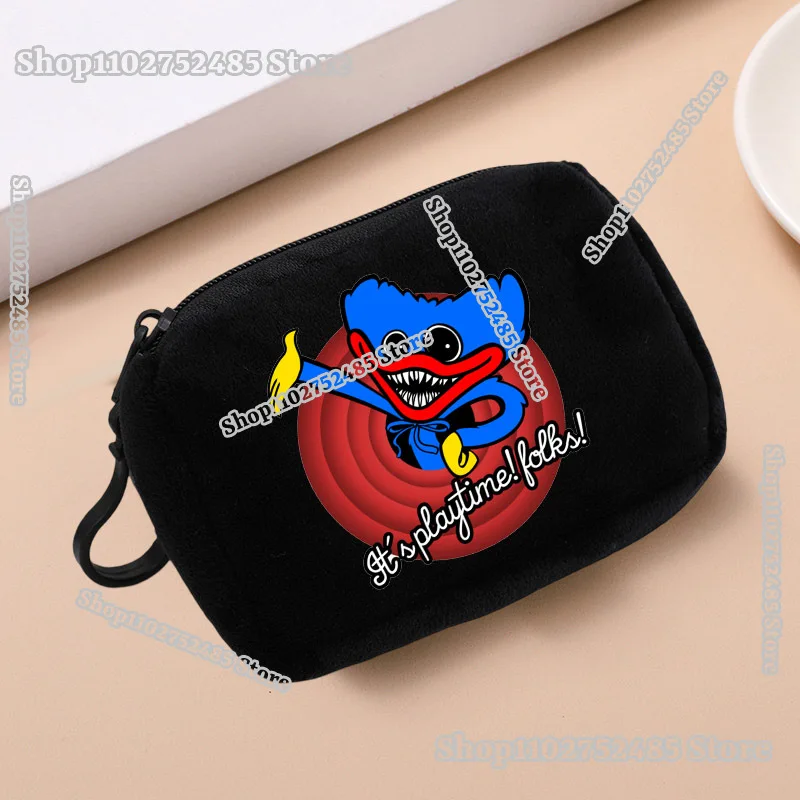 Monedero de Peluche con Estampado de Poppy Playtime, Monedero Pequeño con Diseño de Huggy-Wuggy, Mini Cartera Portátil, Adornos para Mochila, Bolsa de Regalo