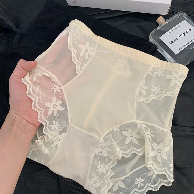 Women\'s Underwear Panty Sexy Lace Panties High Waist Seamless Briefs Summer Translucent Thin Underpants Female Lingerie Shapers