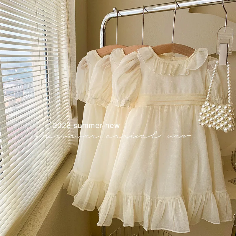 

Children's Clothing2026Summer Girls' Puff Sleeve Dress Children's Ruffle Dress Baby Gown Princess Dress