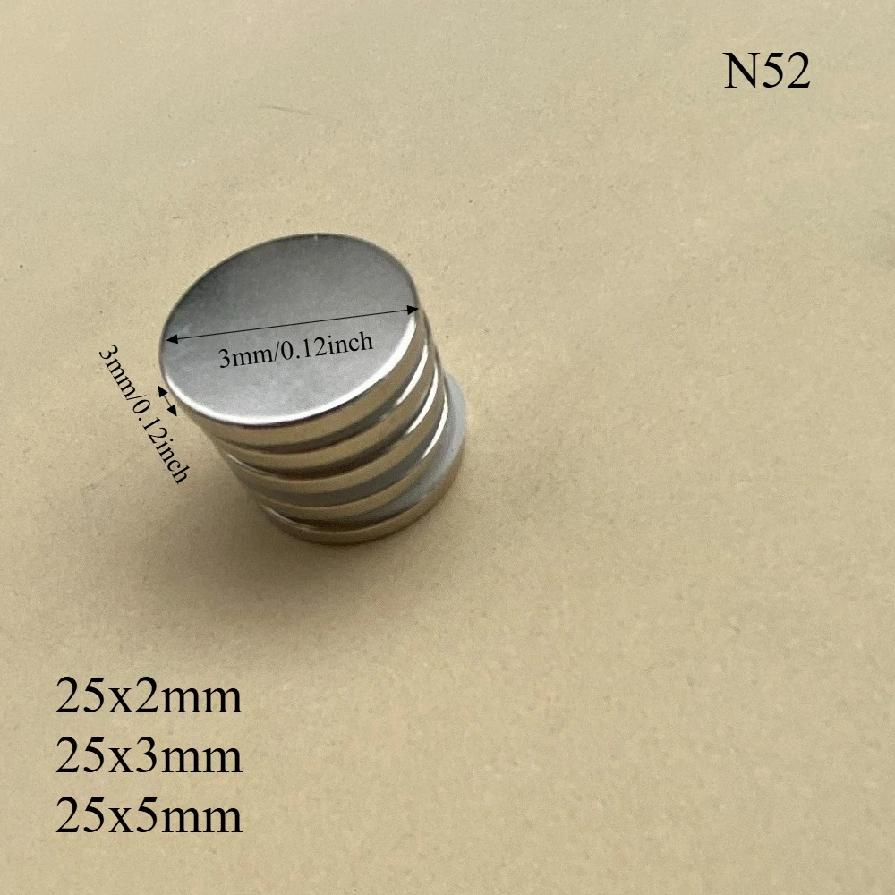 N52 25x2 25x3 25x5 Strong Power Neodymium 25*2  25*3 Disc Magnet Booster Office Whiteboard Fridge Customizable Search Magnets