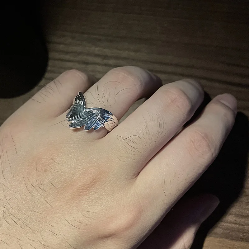 Women's Adjustable Retro Angel Wings Ring