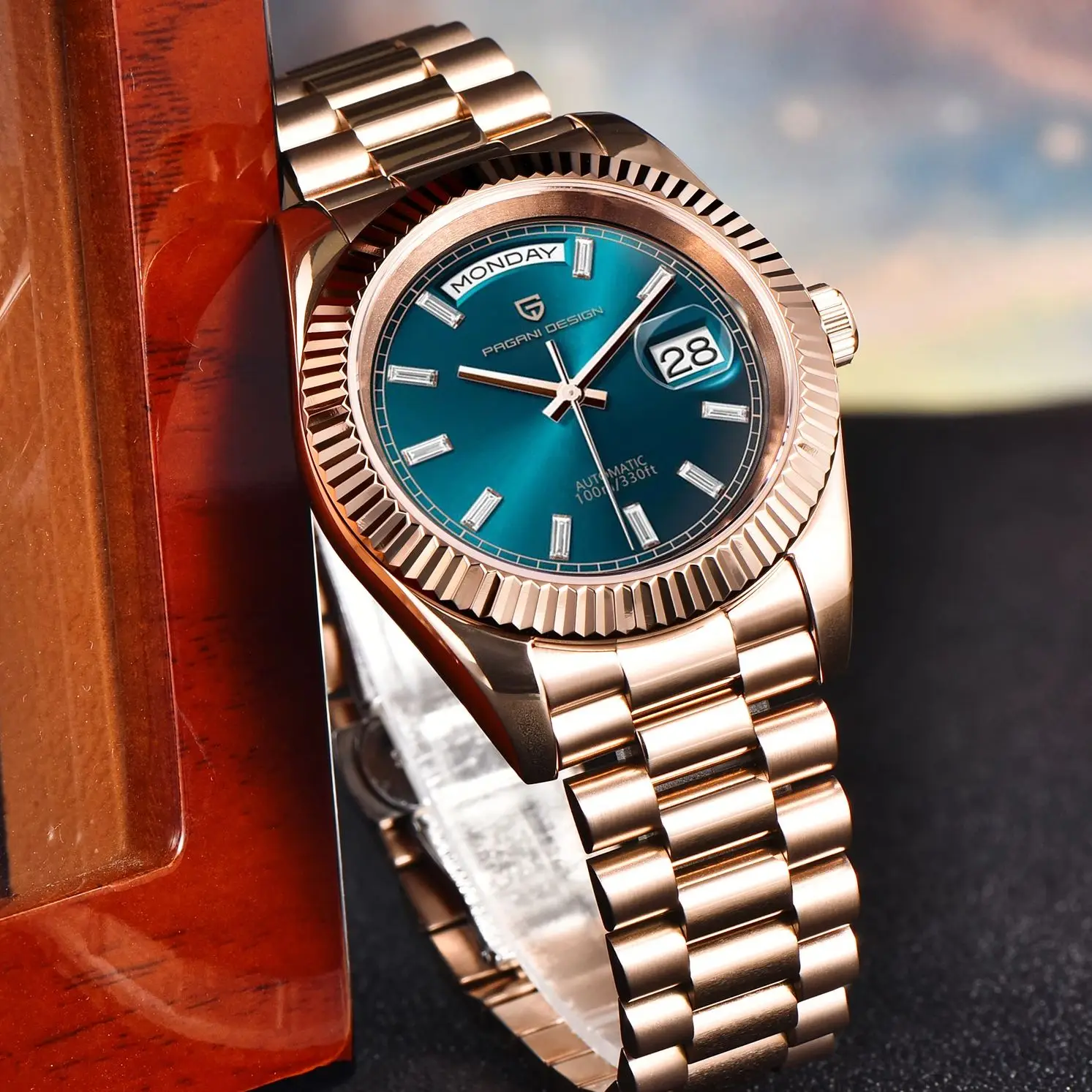 PAGANI DESIGN DD40 ساعات رجالية فاخرة باللون الذهبي الوردي ساعة ميكانيكية أوتوماتيكية للرجال AR الياقوت الزجاج تاريخ ساعة معصم الرجال 2024 #6