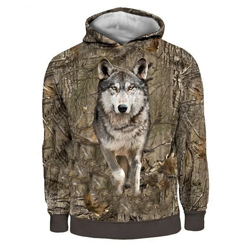 Man 3D Hoodies Fashion Camo Hunting Animals Bird Streetwear Hooded Sweatshirts Long Sleeve Casual Pullover Men's Hoody